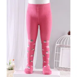 Cute Walk by Babyhug Anti-bacterial Footed Tights Floral Design - Pink-image-46