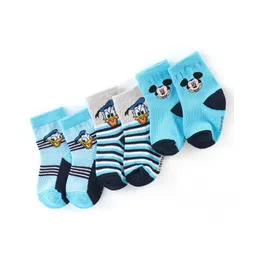 Cute Walk By Babyhug Anti Bacterial Non Terry Ankle Length Donald Duck Print Socks Pack Of 3 - Blue-image-23