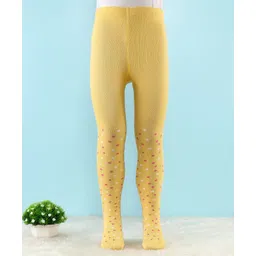 Cute Walk by Babyhug Antibacterial Footie Tights with Polka Dots   Design - Yellow-picture-28