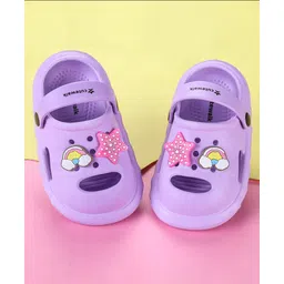 Cute Walk by Babyhug Back Strap Closure Clogs with Star Applique - Purple-picture-26