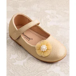 Cute Walk by Babyhug Ballerina with Velcro Closer & Floral Applique - Yellow image 3