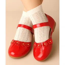 Cute Walk by Babyhug Ballerina with Velcro Closure &  Floral Applique - Red-picture-27