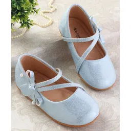 Cute Walk by Babyhug Ballerinas With Velcro Closure & Bow Applique - Blue-picture-24