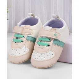 Cute Walk by Babyhug Booties with Velcro Closure & Tape Detailing - Beige-picture-24