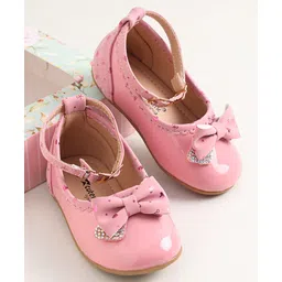 Cute Walk by Babyhug Buckled Closure Bellies With Bow Applique- Pink-picture-28