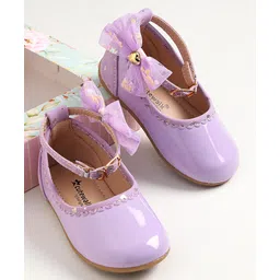 Cute Walk by Babyhug Buckled Closure Bellies With Bow Applique- Purple-picture-17