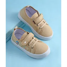 Cute Walk by Babyhug Casual Shoes with Velcro Closure & Space Theme Embroidery - Beige-picture-25