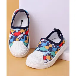 Cute Walk by Babyhug Casual Slip On Shoes Dino Print - Blue-image-1