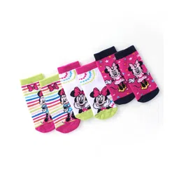 cute walk by babyhug Cute Walk Disney By Babyhug Anti Bacterial Ankle Length Socks Minnie Mouse Design Pack Of 3 - Multicolour-picture-22