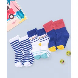cute walk by babyhug Cutewalk By Babyhug Anti Bacterial Ankle Length Socks Stripes Design Pack Of 3- Multicolor-picture-26
