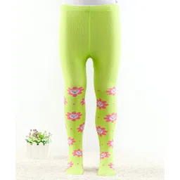 cute walk by babyhug Cutewalk by Babyhug Anti Bacterial Footed Tights Floral Design - Green-picture-10
