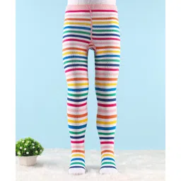 Cute Walk by Babyhug Knit Antibacterial Footed Tights Stripes Design - Multicolour-image-43