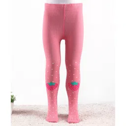 Cute Walk by Babyhug Knitted Antibacterial Footed Tights Strawberry Design -Pink-image-16