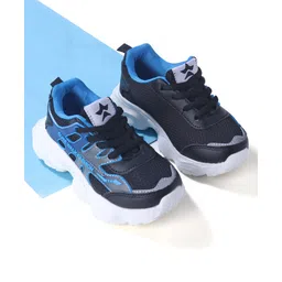 Cute Walk by Babyhug Lace Up Sneakers - Black & Blue-picture-11