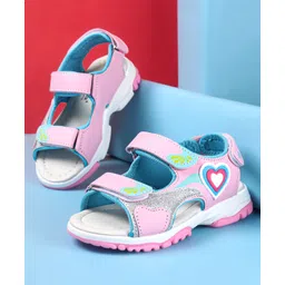 Cute Walk by Babyhug Sandal with Velcro Closure Heart Applique - Pink-picture-22