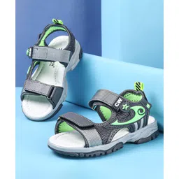 Cute Walk by Babyhug Sandals Velcro Closure - Grey & Green-picture-16