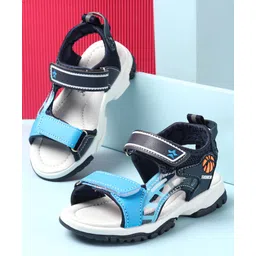 Cute Walk by Babyhug Sandals with Velcro Closure & Basket Ball Applique - Blue-picture-12