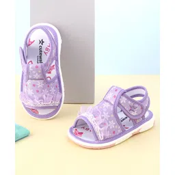 Cute Walk By Babyhug Sandals With Velcro Closure & Mesh Detailing - Purple-picture-29
