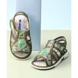 Cute Walk by Babyhug Sandals with Velcro Closure Dino Print & Applique - Green-picture-16
