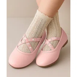 Cute Walk by Babyhug Slip On Ballerinas with Pear Detailing -  Light Pink-picture-27
