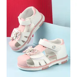 Cute Walk by Babyhug Slip On Sandals with Butterfly Applique & Velcro Closure - Pink-picture-28