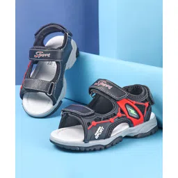 Cute Walk by Babyhug Slip On Sandals with Sports Print & Velcro Closure - Black-picture-21