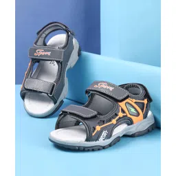 Cute Walk by Babyhug Slip On Sandals with Sports Print & Velcro Closure - Grey-picture-18
