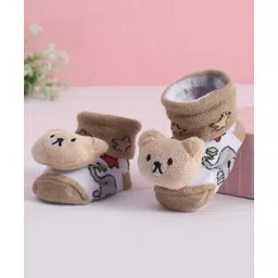 Cute Walk by Babyhug Socks With Animal Applique - Brown-picture-26