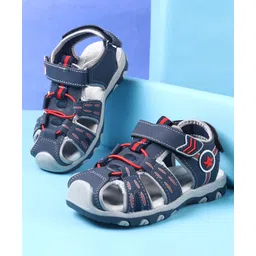 Cute Walk by Babyhug Velcro Closer Sandals  - Navy Blue-picture-22