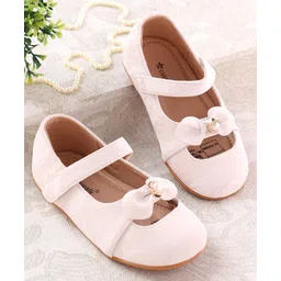 Cute Walk by Babyhug Velcro Closure Ballerina with Bow Applique - Beige-picture-15