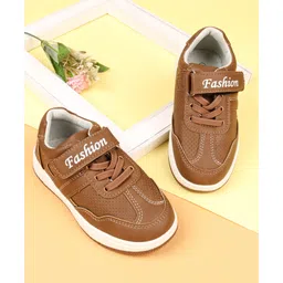 Cute Walk by Babyhug Velcro Closure Party Shoes - Dark Brown-picture-23
