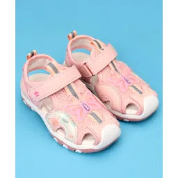 Cute Walk by Babyhug Velcro Closure Sandal with Butterfly Applique - Pink image 1