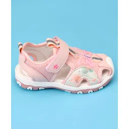 Cute Walk by Babyhug Velcro Closure Sandal with Butterfly Applique - Pink image 3