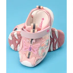 Cute Walk by Babyhug Velcro Closure Sandal with Butterfly Applique - Pink image 5