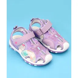 Cute Walk by Babyhug Velcro Closure Sandal with Butterfly Applique - Purple-picture-10