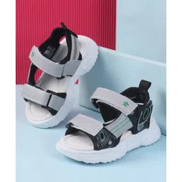 Cute Walk by Babyhug Velcro Closure Sandals - Black-picture-24