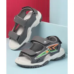 Cute Walk by Babyhug Velcro Closure Sandals with 3D Applique - Grey-picture-24
