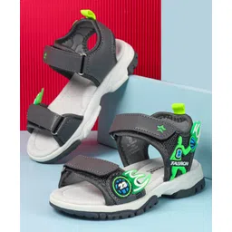 Cute Walk by Babyhug Velcro Closure Sandals with Basketball Design - Grey-picture-19