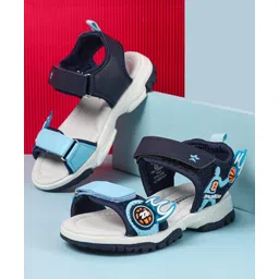 Cute Walk by Babyhug Velcro Closure Sandals with Basketball Design - Navy Blue-picture-28