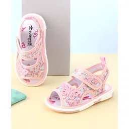 Cute Walk by Babyhug Velcro Closure Sandals with Butterfly Applique  - Light Pink-picture-25