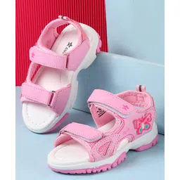 Cute Walk by Babyhug Velcro Closure Sandals with Butterfly Applique - Pink-picture-28