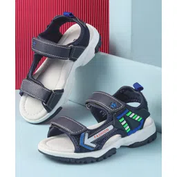 Cute Walk by Babyhug Velcro Closure Sandals with Fashion Applique - Navy Blue-picture-18