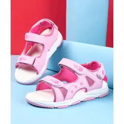 Cute Walk by Babyhug Velcro Closure Sandals with Floral Print - Pink-picture-25