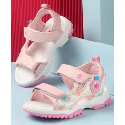 Cute Walk by Babyhug Velcro Closure Sandals with Foil Print - Pink-picture-13