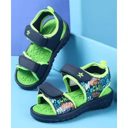Cute Walk by Babyhug Velcro Closure Sandals with Text Print - Green-picture-11