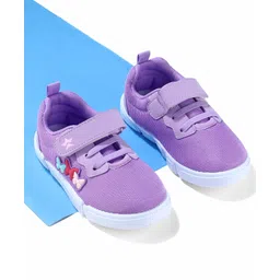 Cute Walk by Babyhug Velcro Closure Sneakers With Butterfly Applique - Purple-picture-24