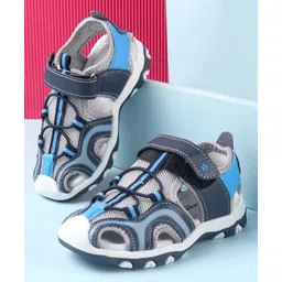 Cute Walk by Babyhug Velcro Closure Solid Sandals - Blue-picture-12