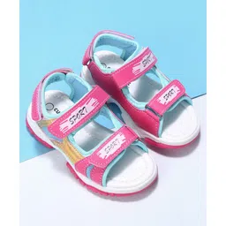 Cute Walk by Babyhug Velcro Sandals Sport Print - Peach image 1