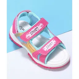 Cute Walk by Babyhug Velcro Sandals Sport Print - Peach image 3