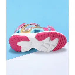 Cute Walk by Babyhug Velcro Sandals Sport Print - Peach image 5